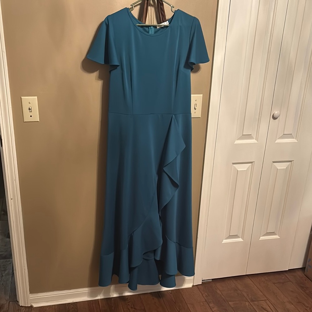 Chic Teal High-Low Dress